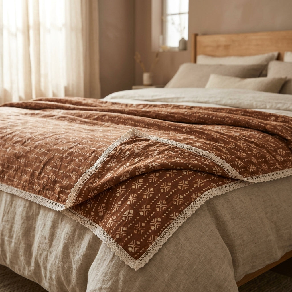 Heritage Block Print Bed Cover by The Roots of Heritage (2)