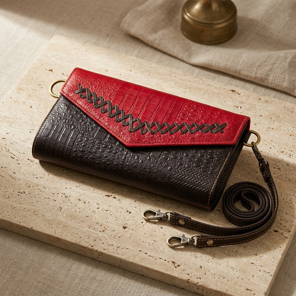 Handcrafted Embossed Envelope Clutch by The Roots of Heritage