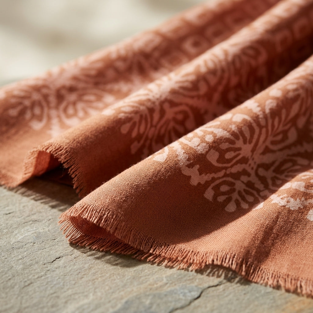 Handcrafted Autumn Block Print Scarf by The Roots of Heritage (3)