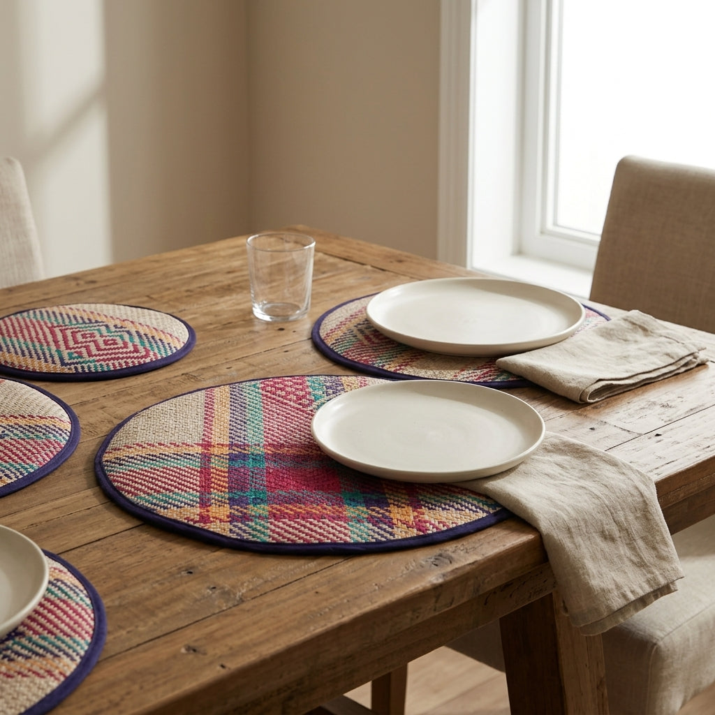 Heritage Jute Round Table Mat Set by The Roots of Heritage (4)