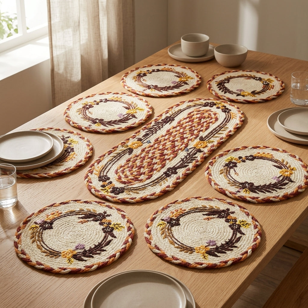 Meadowloom Jute Table Set by The Roots of Heritage (2)