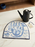 Blue Botanical Embroidered Trivet by The Roots of Heritage