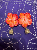Hand-Painted Floral Jhumka Earrings by The Roots of Heritage