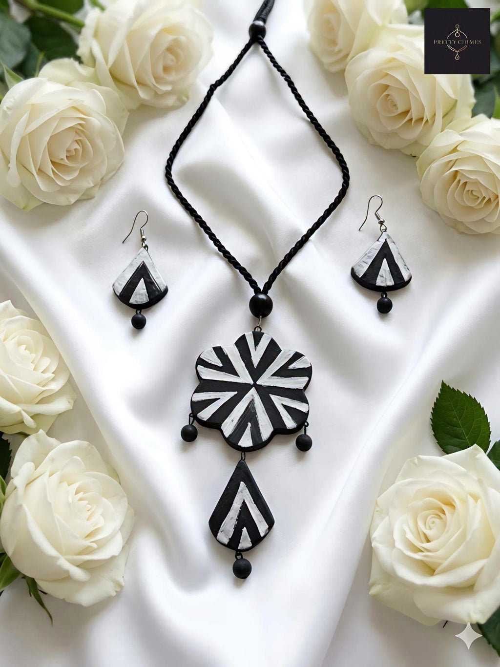 Monochrome Blossom Statement Set by The Roots of Heritage