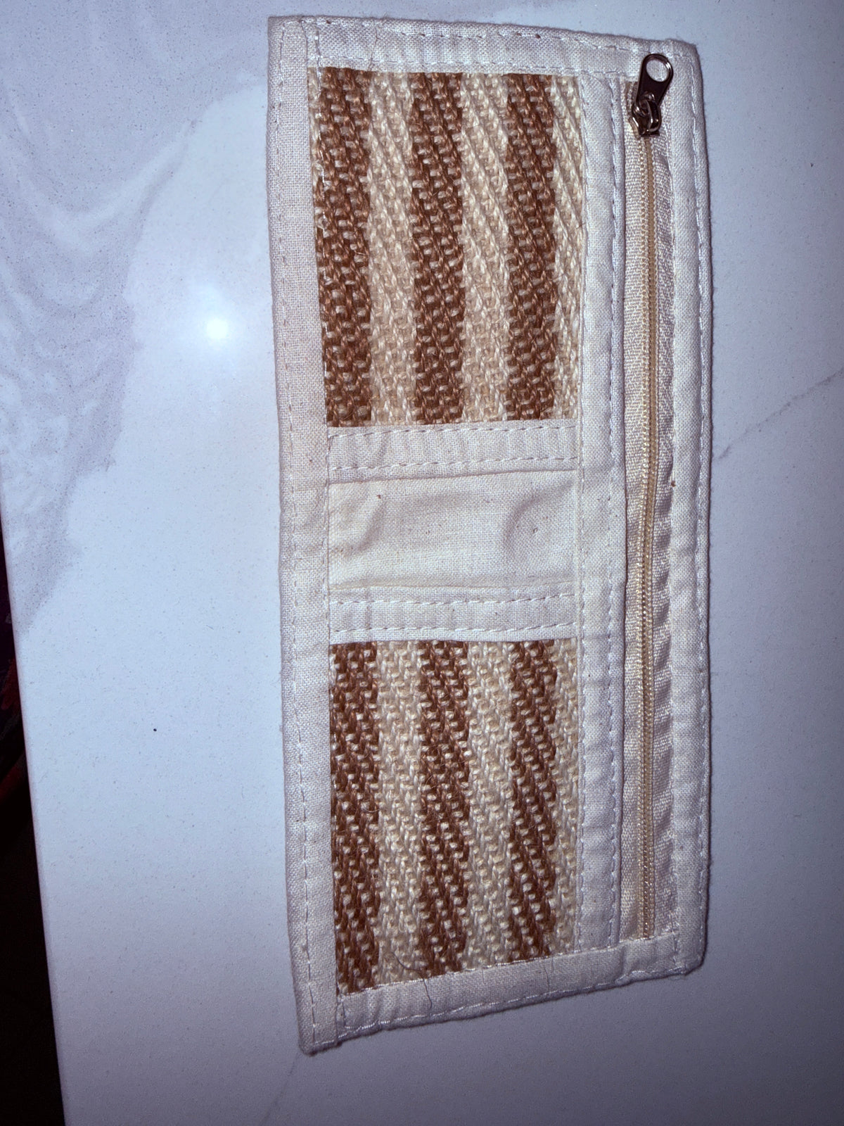 Handwoven Jute Zip Wallet by The Roots of Heritage