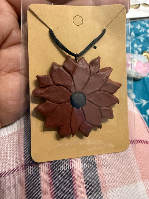 Artisan Lotus Pendant Necklace by The Roots of Heritage