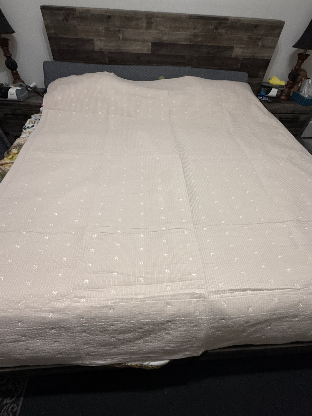 Elegant Handwoven White Bedspread by The Roots of Heritage