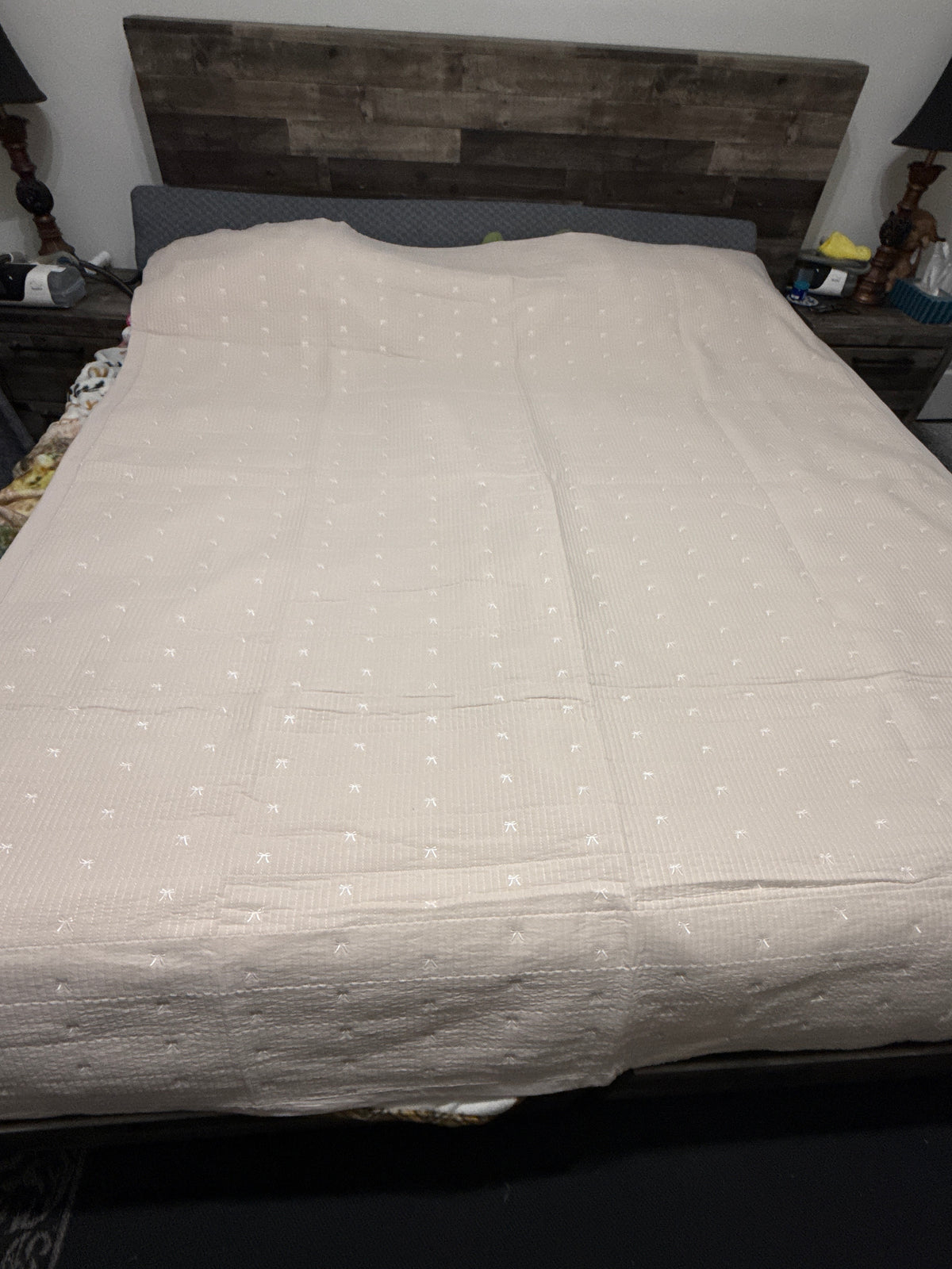 Elegant Handwoven White Bedspread by The Roots of Heritage