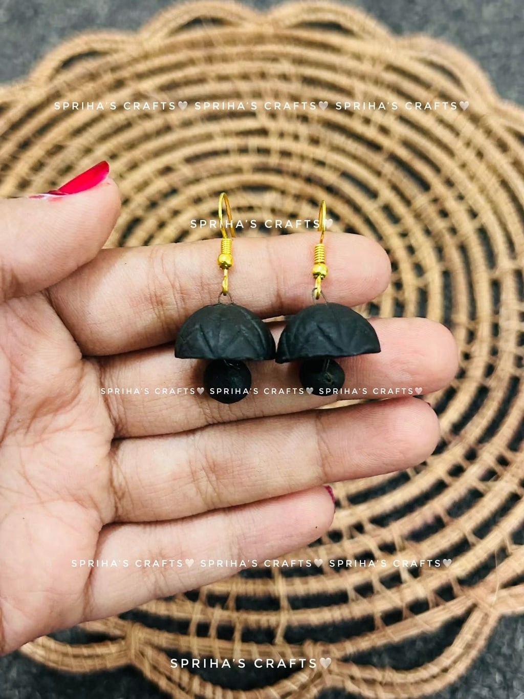 Bangla Clay Motif Dangle Earrings by The Roots of Heritage