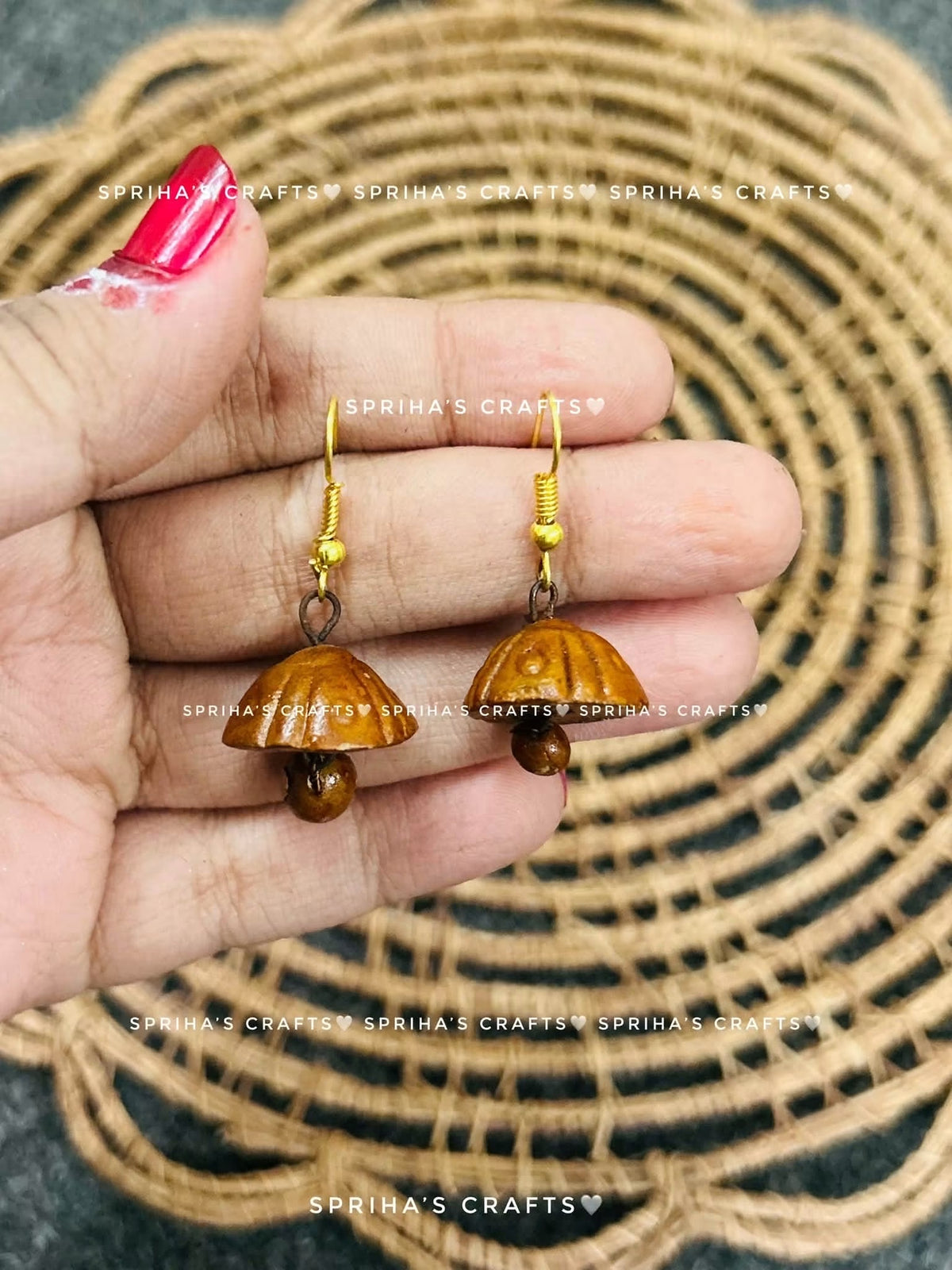 Bangla Clay Motif Dangle Earrings by The Roots of Heritage (2)