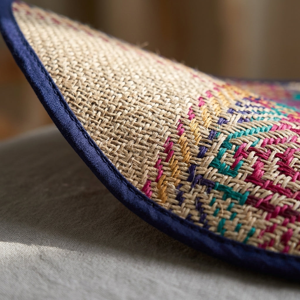 Handwoven Jute Patchwork Table Mat by The Roots of Heritage (4)