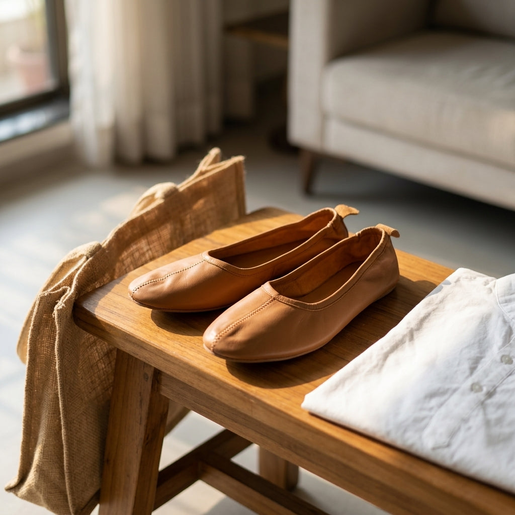 Handcrafted Leather Jutti Flats by The Roots of Heritage (3)