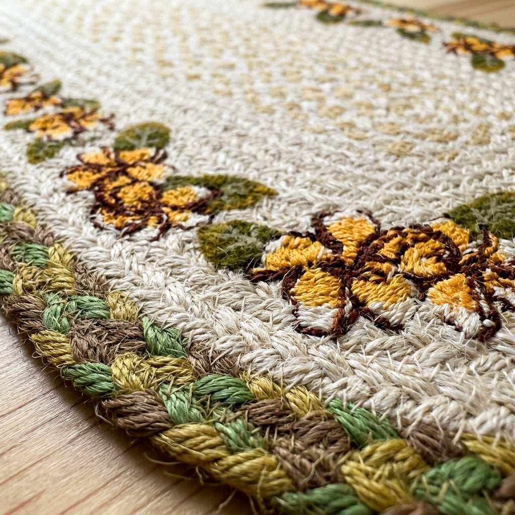 Handwoven Floral Jute Runner by The Roots of Heritage (4)