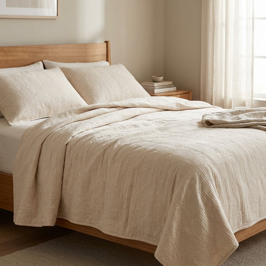 Elegant Handwoven White Bedspread by The Roots of Heritage (4)