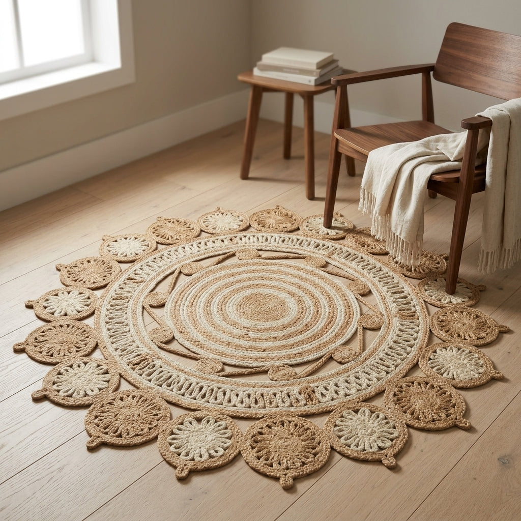 Heritage Weave Jute Statement Rug by The Roots of Heritage (4)