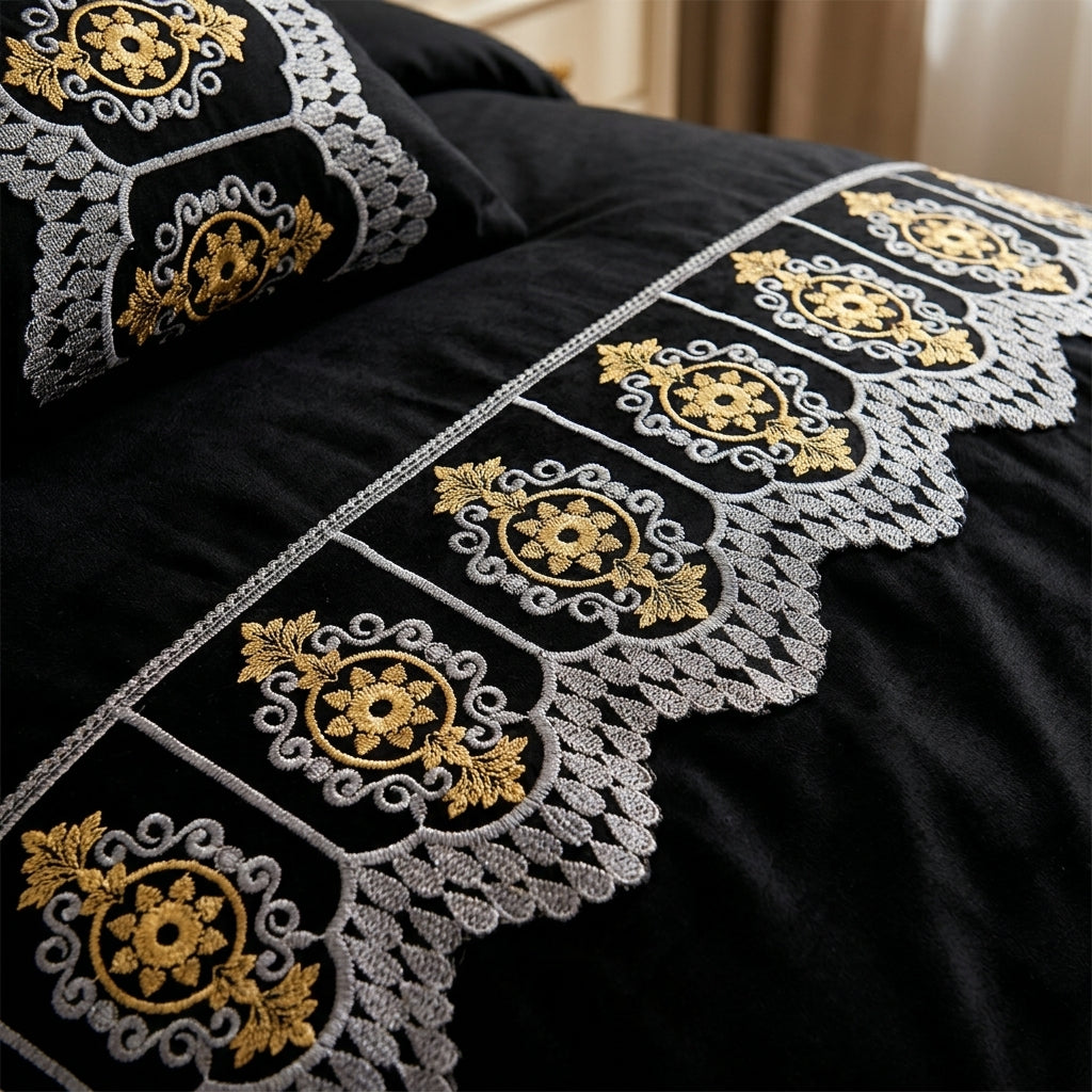 Noir Elegance Cotton Quilt Set by The Roots of Heritage (2)