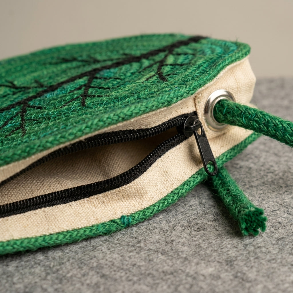 Handwoven Leaf Crossbody Pouch by The Roots of Heritage (4)