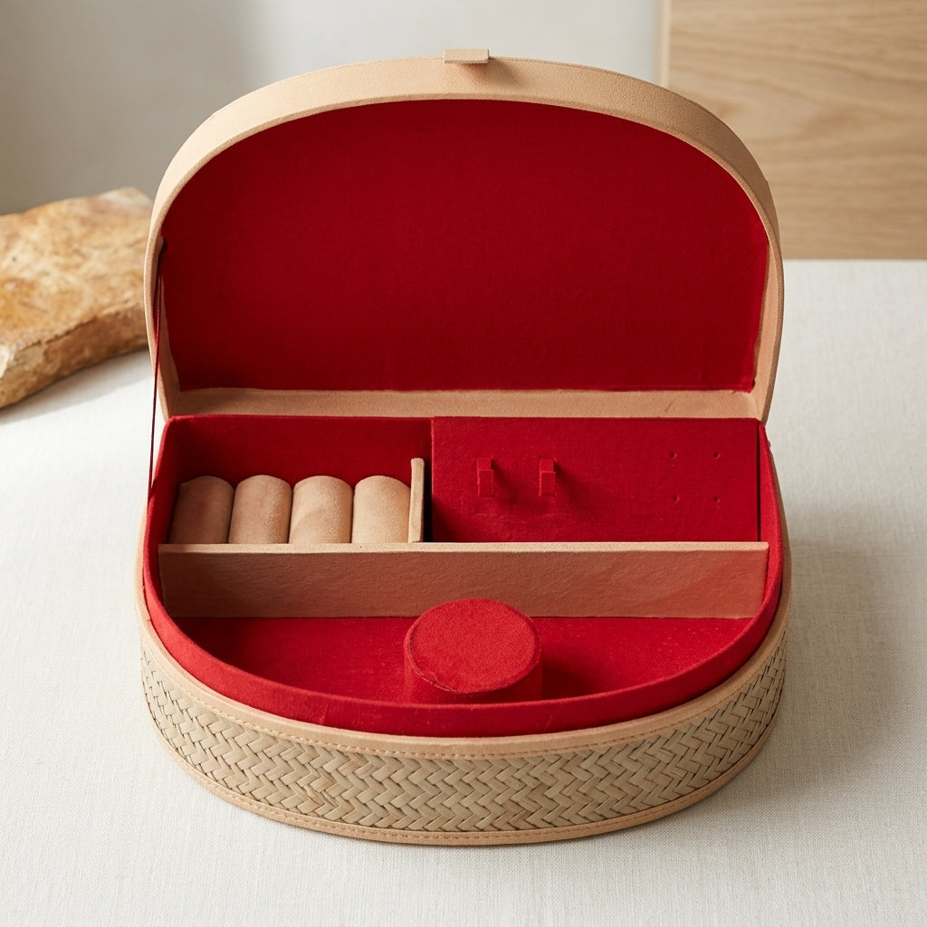 Artisan Jute Jewelry Keepsake Box by The Roots of Heritage (4)