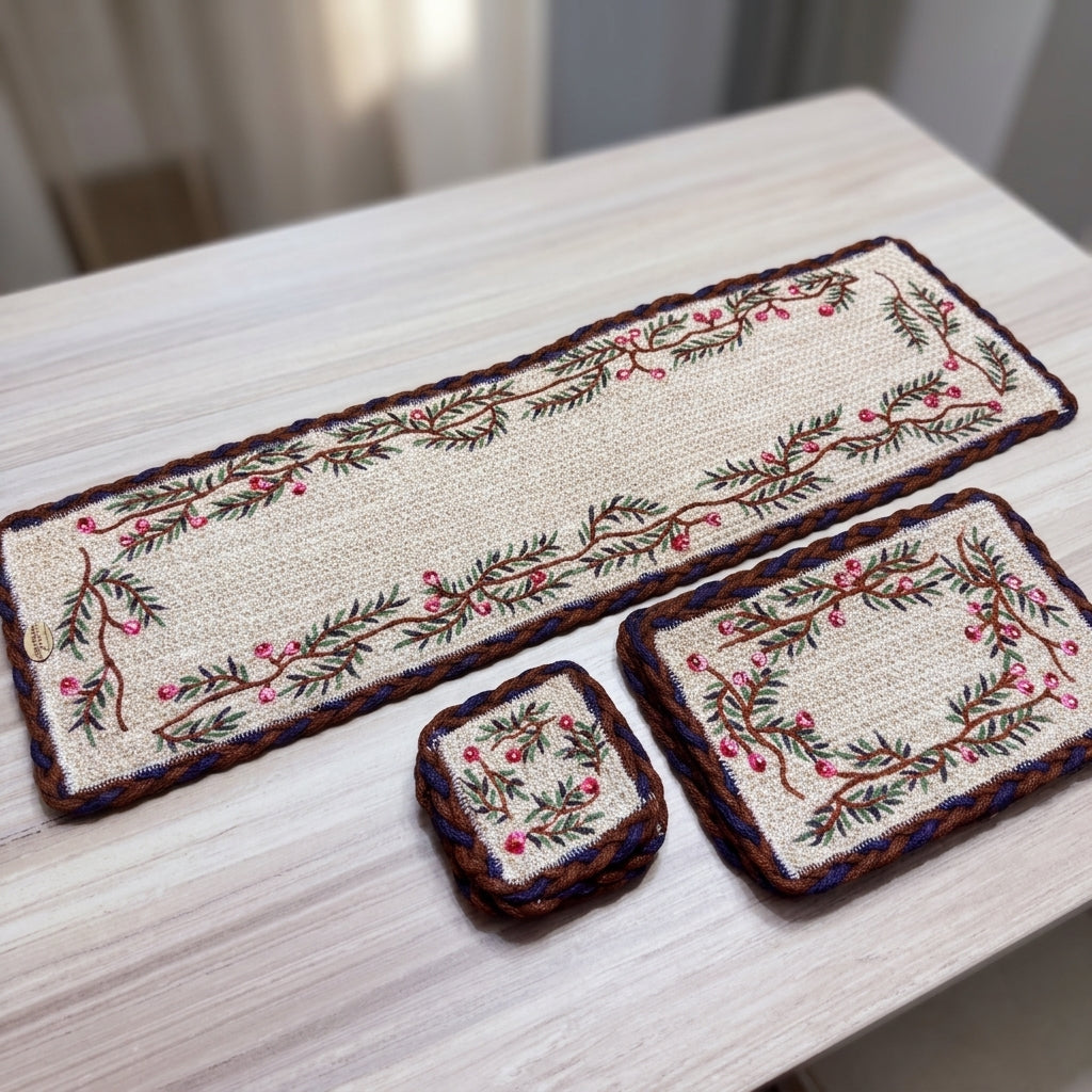 Handwoven Bloom Jute Table Set by The Roots of Heritage
