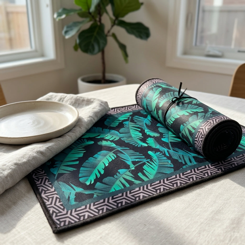 Tropical Leaf Roll-Up Mat by The Roots of Heritage (2)