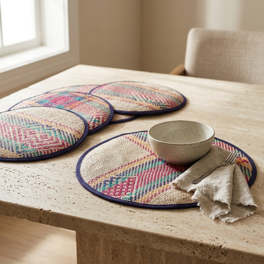 Heritage Jute Round Placemat Set by The Roots of Heritage (2)