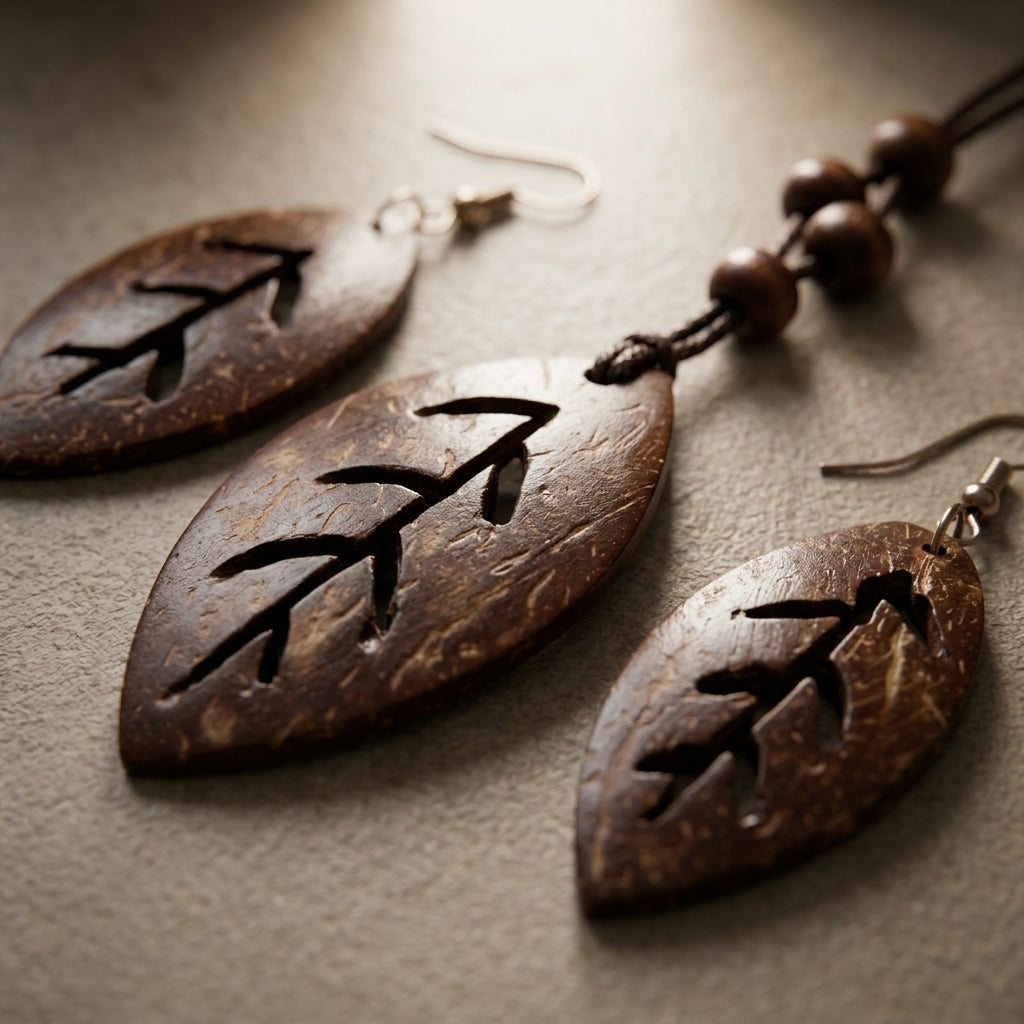 Handmade Coconut Leaf Jewelry Set by The Roots of Heritage (4)