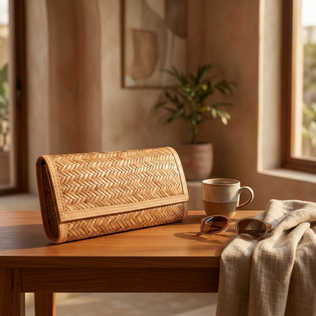Handwoven Jute Envelope Clutch by The Roots of Heritage (3)