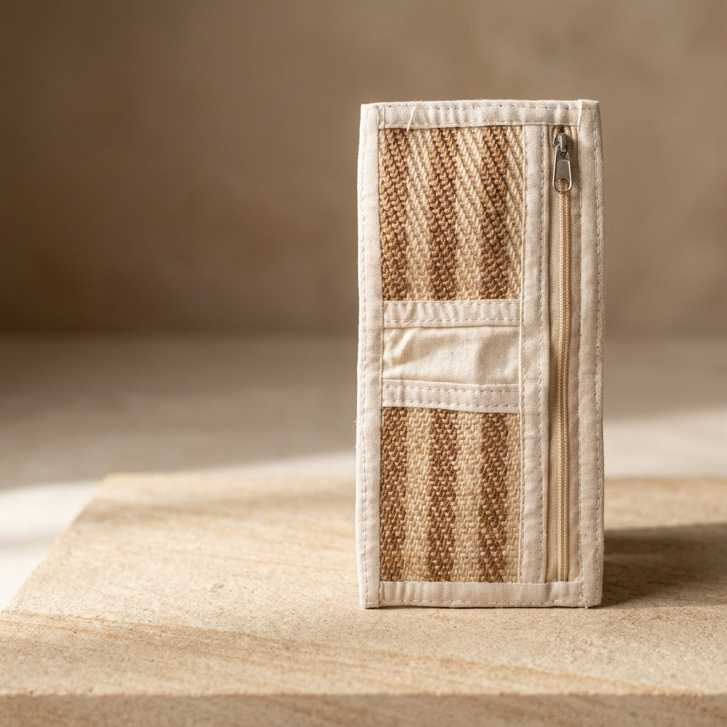 Handwoven Jute Zip Wallet by The Roots of Heritage (2)