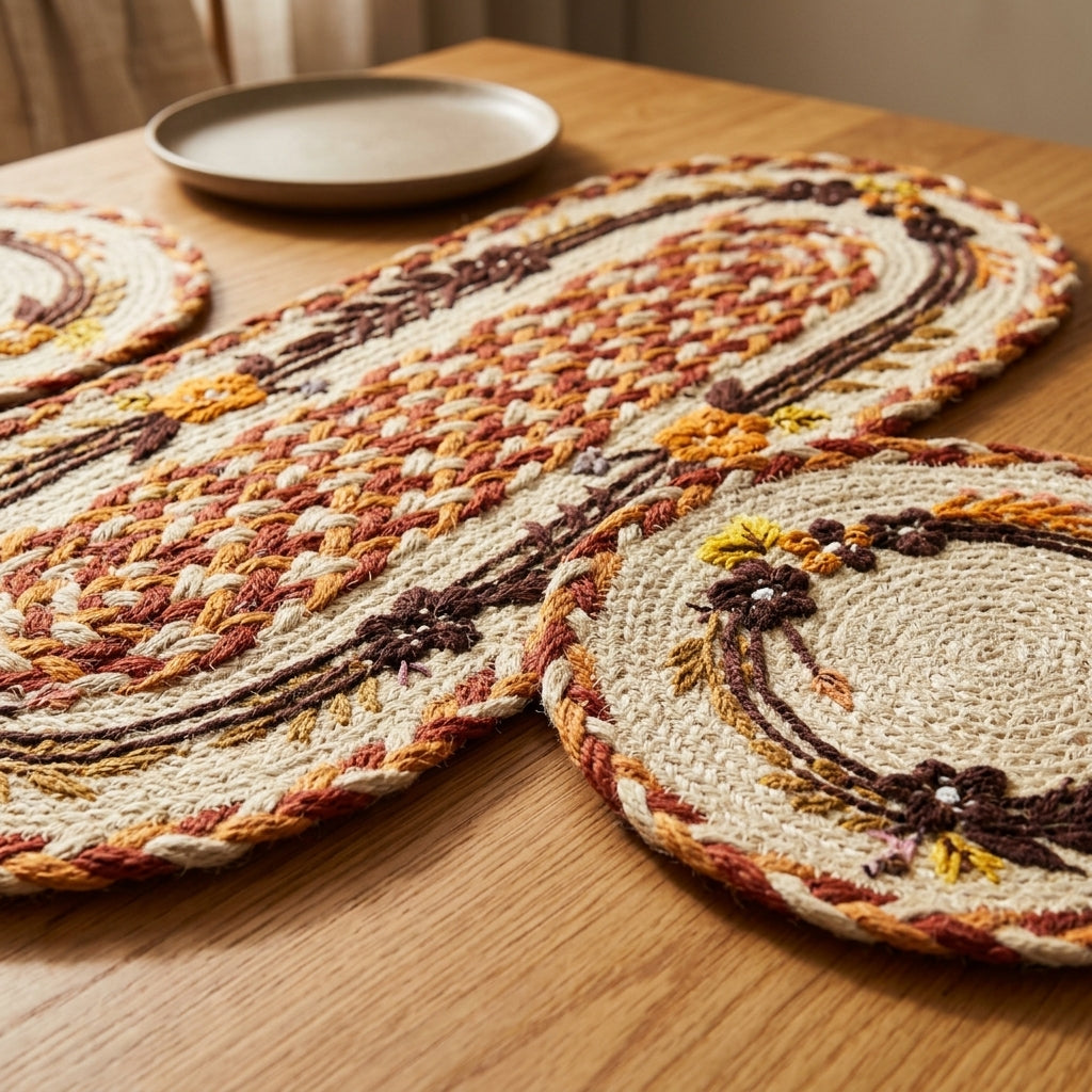 Meadowloom Jute Table Set by The Roots of Heritage (3)