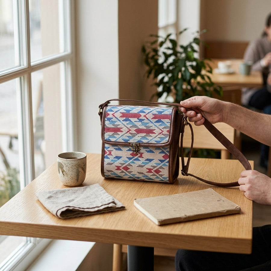 Handwoven Jute Crossbody Satchel