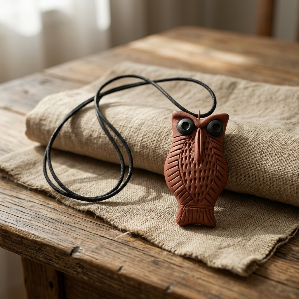 Hand-Carved Owl Pendant Necklace by The Roots of Heritage (4)