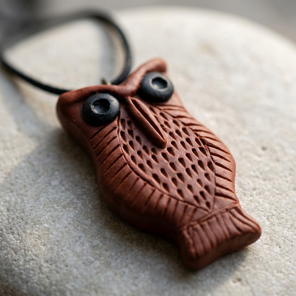Hand-Carved Owl Pendant Necklace by The Roots of Heritage (5)