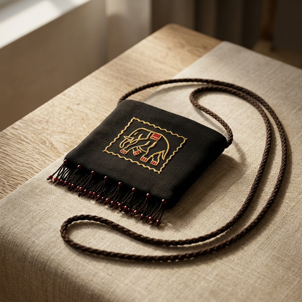 Heritage Elephant Quilted Sling Bag by The Roots of Heritage