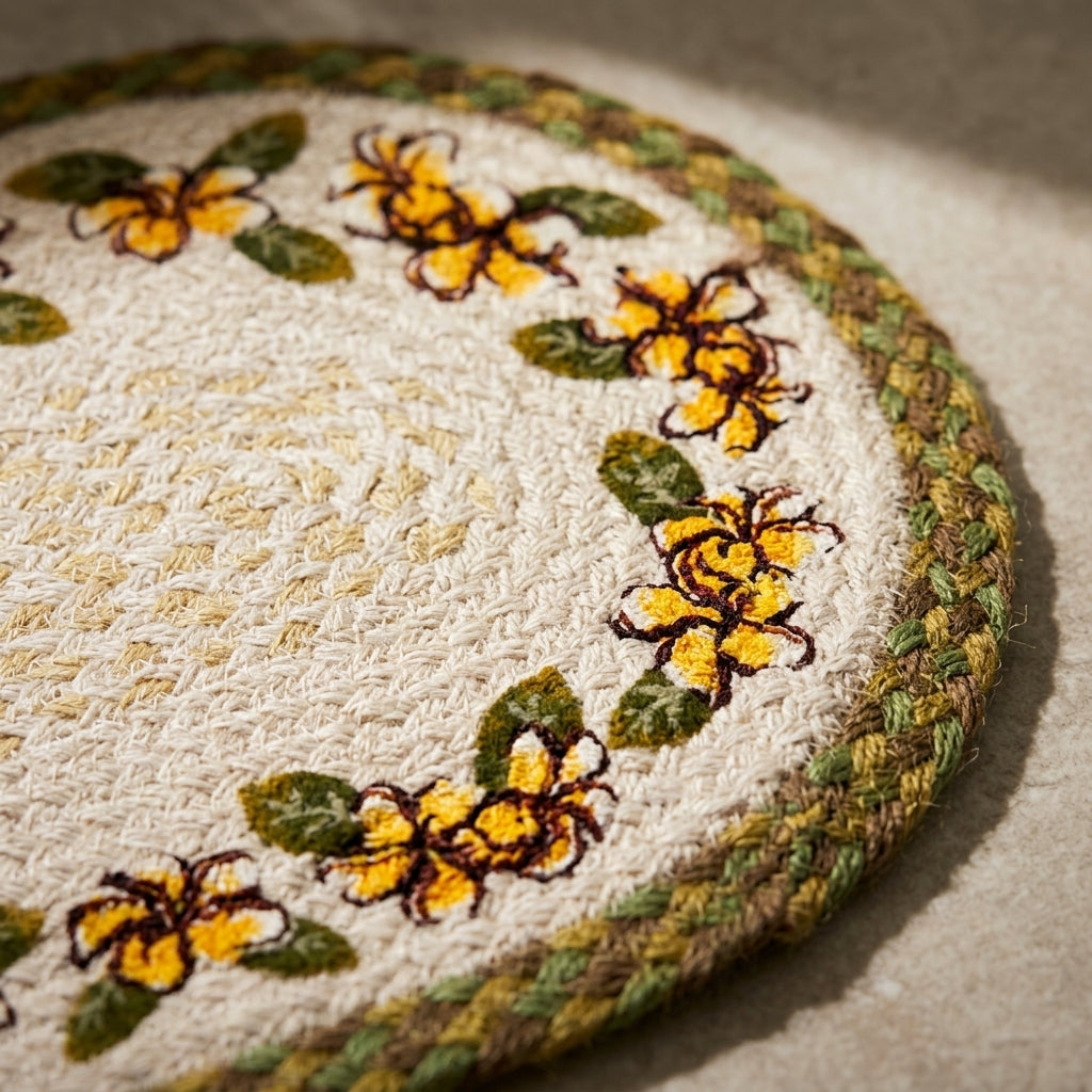 Handwoven Floral Jute Runner by The Roots of Heritage (2)