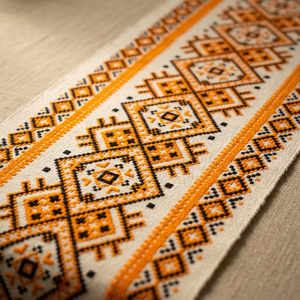 Orchard Ember Jute Table Runner by The Roots of Heritage (2)