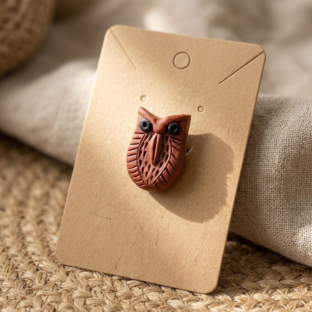 Terracotta Heritage Owl Finger Ring by The Roots of Heritage