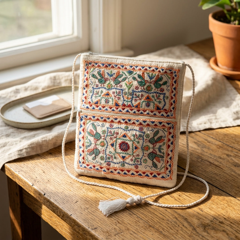 Heritage Embroidered Sling Pouch by The Roots of Heritage (2)