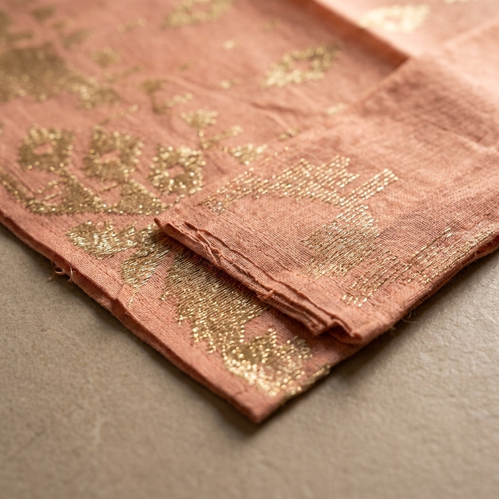 Blush Gold Handloom Table Runner Set by The Roots of Heritage (5)