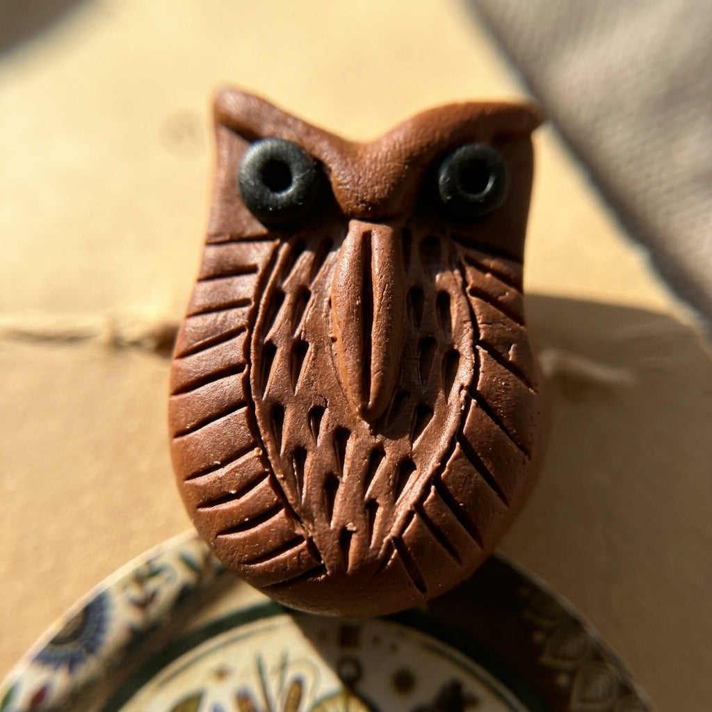 Terracotta Heritage Owl Finger Ring by The Roots of Heritage (4)