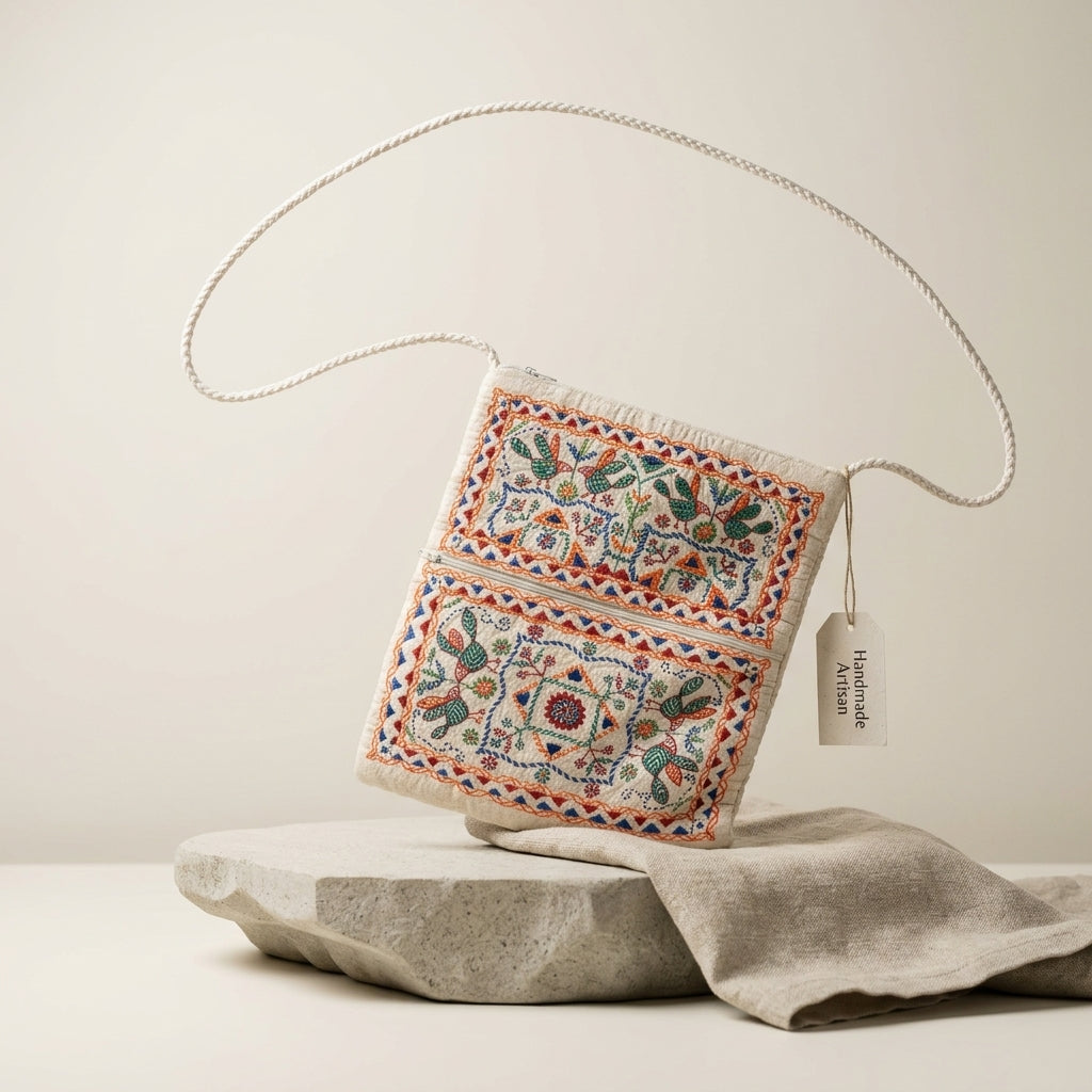 Heritage Embroidered Sling Pouch by The Roots of Heritage (4)