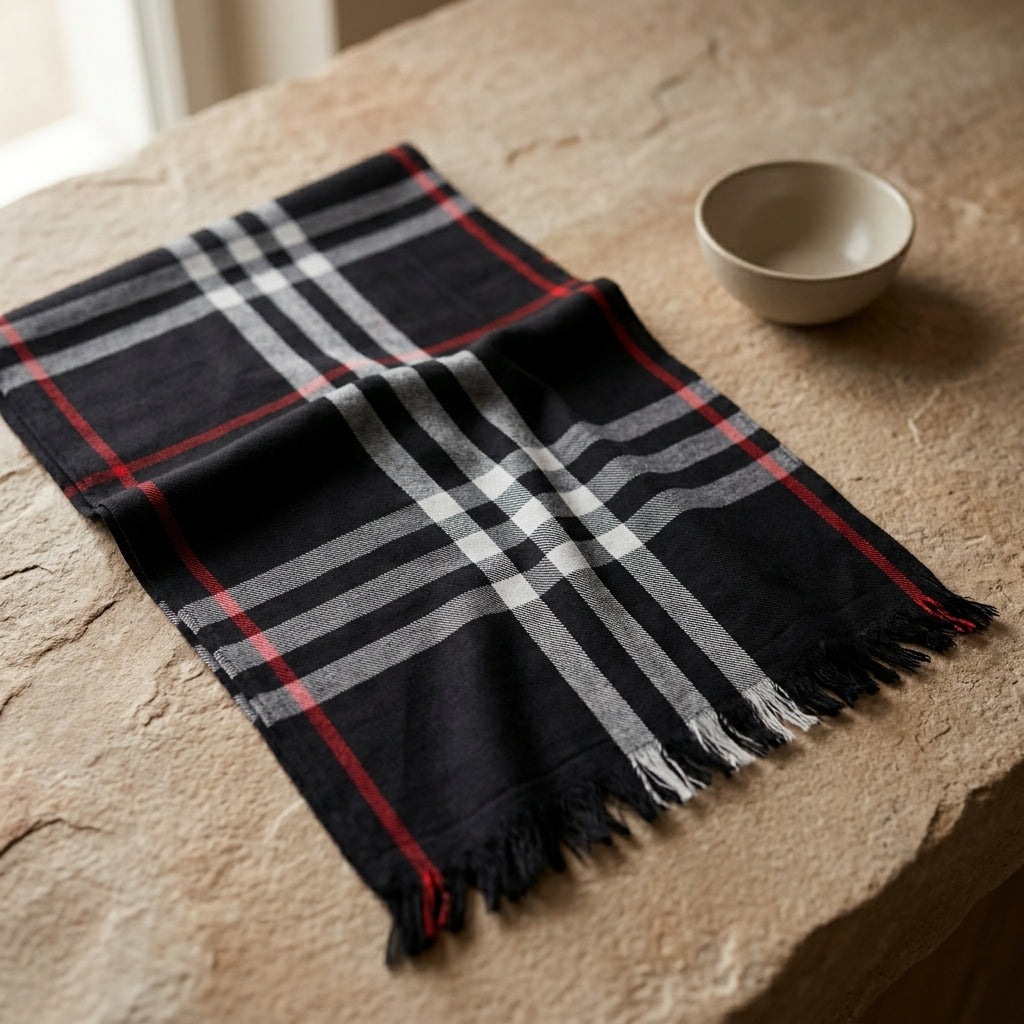 Heritage Check Pure Cotton Scarf by The Roots of Heritage