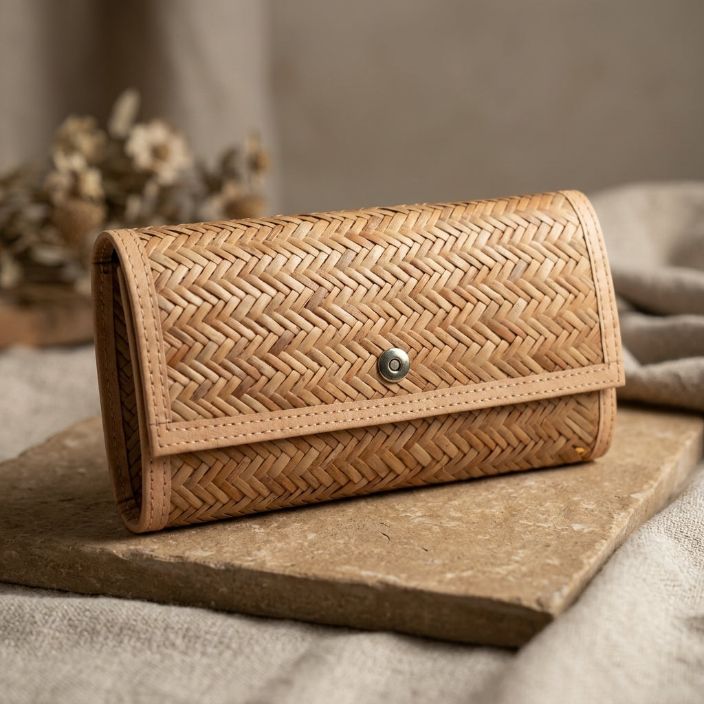 Handwoven Jute Envelope Clutch by The Roots of Heritage
