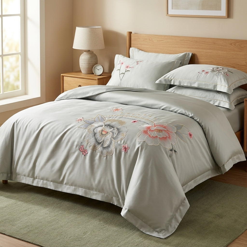 Elegant Floral Satin Bedding Set by The Roots of Heritage (3)