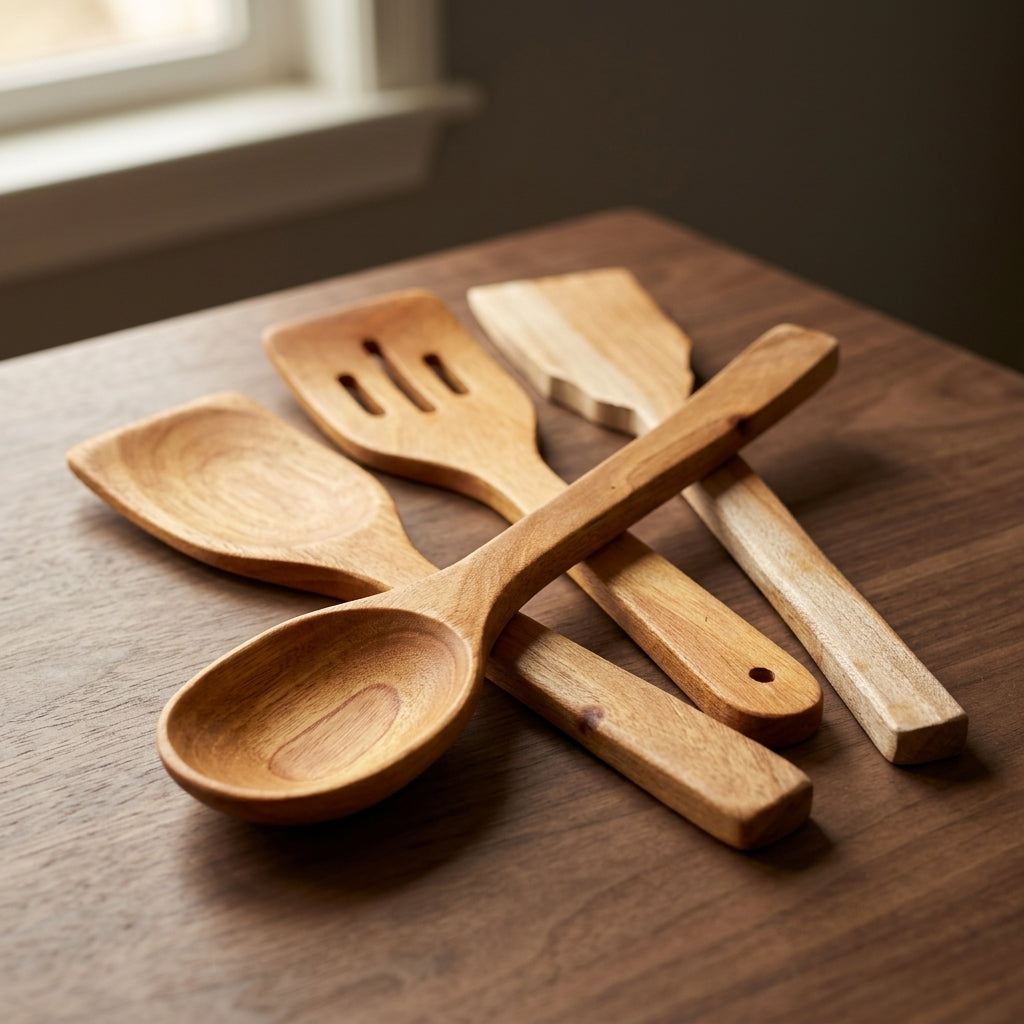 Handcrafted Wooden Kitchen Spatula Set by The Roots of Heritage