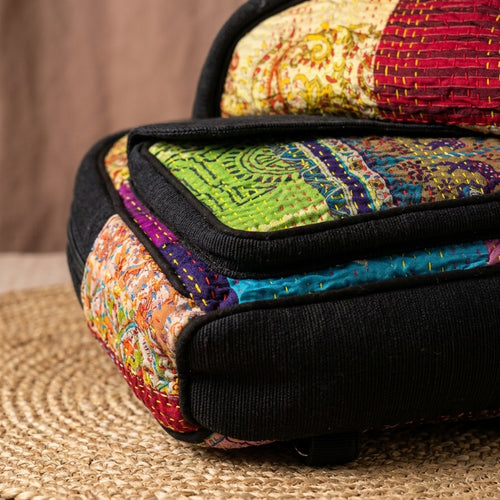 Artisan Kantha Patchwork Backpack by The Roots of Heritage (2)