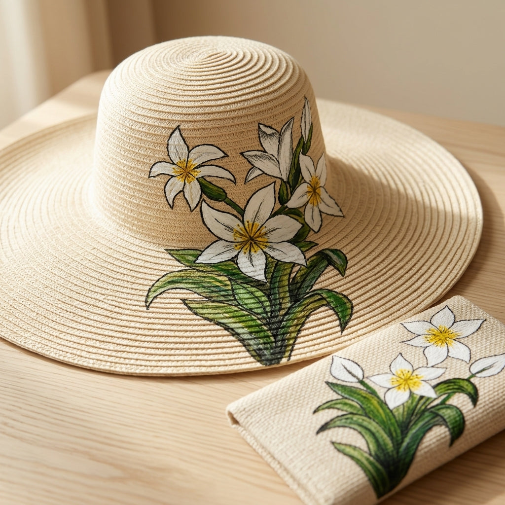 Moonlit Bloom Jute Hat & Pouch Set by The Roots of Heritage (3)