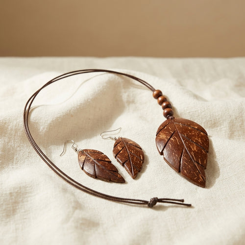 Artisan Coconut Leaf Jewelry Set by The Roots of Heritage
