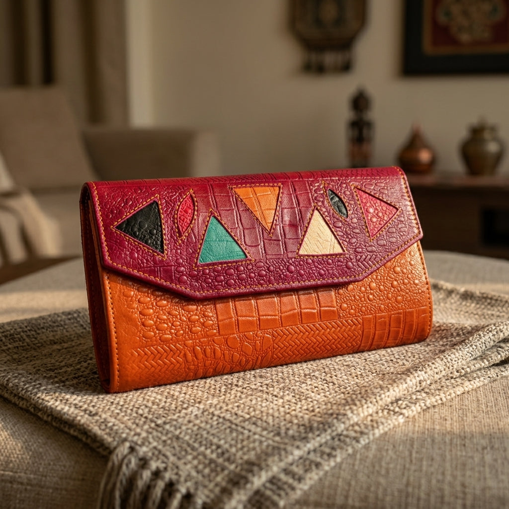 Artisan Geo Patch Envelope Clutch by The Roots of Heritage (3)