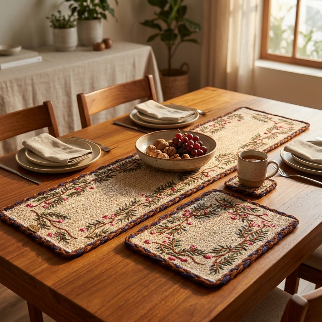Handwoven Bloom Jute Table Set by The Roots of Heritage (3)