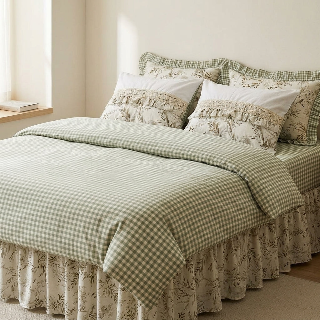 Meadow Gingham Artisan Bed Set by The Roots of Heritage (4)